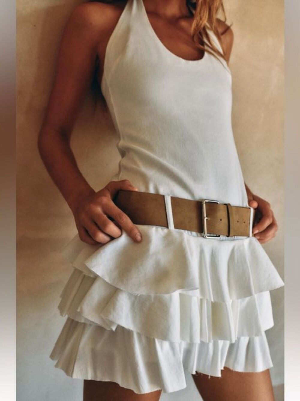 Gorgeous Zara white halter style dress with tiered/ruffled skirt. Y2k - Picture 16 of 16